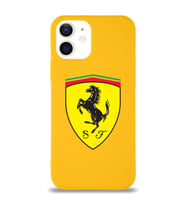 Apple iPhone 12 Mini  Lansman Kılıf Ferrari Tasarımlı Altı Kapalı İçi Kadife Kaplı  Kapak (Şeffaf)