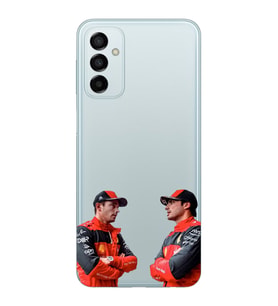 Samsung Galaxy M14 Uyumlu Carlos Sainz ve Charles Leclerc Formula 1 Desenli Şeffaf Kılıfı