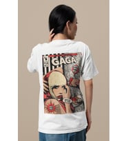 Tasarım Lady Gaga Sırt Baskılı Unisex Oversize Şarkıcı Tişört