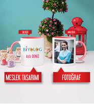 Biyologa Hediye Biyolog Kupa Bardak Pembe Fotoğraflı