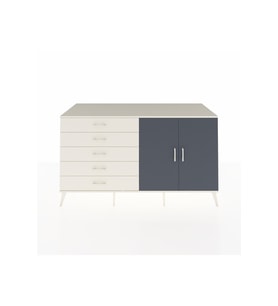 Kronos Konsol 2 Raflı 5 Çekmeceli 2 Kapaklı 176x59x99 Aytaşı-Antrasit/Aytaşı