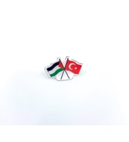 Türkiye Ve Filistin Bayrakları Simgesi Rozeti