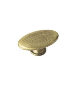 Oval Zamak Antik Bronz Tekli Düğme Kulp