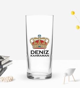BK Gift Kişiye Özel Tahttaki Kral Tasarımlı Rakı Bardağı -1, Arkadaşa Hediye, Sevgiliye Hediye