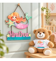 Kişiye Özel Bebek Kapı Süsü (Peluş Ayıcık Hediyeli) – Baby Shower / Hastane Odası