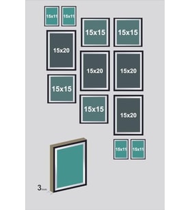 BrfShp 12 Parça Dekoratif Mdf Tablo Seti Çerçeve Görünümlü DKJ023 1199837