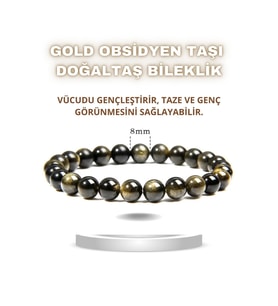 Nelleovana Gold Obsidyen Taş Bileklik ( Vücudu Gençleştirir, Taze Ve Genç Görünmesini Sağlayabilir )