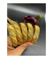 22 Ayar Altın Kaplama Yaprak Desen 5'li 1.5 Cm Bilezik - Hediyelik Bilezik