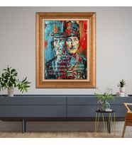 Altın Paspartulu Atatürk  Çerçeveli Tablo C558 (Gold)