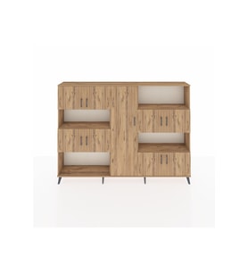Arges Dolap 10 Raflı 9 Kapaklı 220x30x163 Çam-Çam