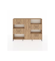 Arges Dolap 10 Raflı 9 Kapaklı 220x30x163 Çam-Çam