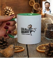 Kişiye Özel Karikatürlü Siyah Beyaz Taraftar Kupa Bardak Doğum Günü Hediyesi