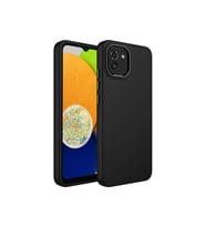 Samsung Galaxy A03 Uyumlu Kılıf Metal Çerçeve ve Buton Tasarımlı Silikon Zore Luna Kapak