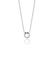 Söğütlü Silver Gümüş  rodyumlu üç boyutlu minimal Ö gümüş harf kolye