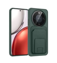 Coverzone Honor Magic 8 Lite 5G ile Uyumlu K?l?f Z-Bikart Kart B�lmeli Standl? Kilif, Deri Dokulu Y�zey, Darbe Emici Kenar Koruma, Arka Kapak Tasar?m? Honor Magic 8 Lite 5G kilif Koyu Ye?il
