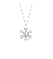 Usho Jewelry 925 Ayar Gümüş Kadın Kar Tanesi Kolye (Gümüş)