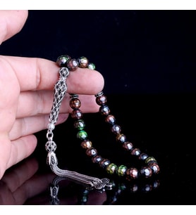 925 AYAR GÜMÜŞ SET PÜSKÜLLÜ RENK DEĞİŞTİREN HİS TAŞI TESBİH