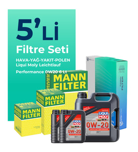 MANN Volkswagen Caddy 2.0 Dizel Filtre Bakım Seti Liqui Moly Motor Yağlı (2020-2025) 5 Li