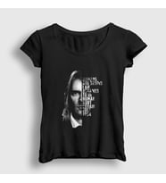 Presmono Kadın Siyah Ashamed Nirvana Kurt Cobain T-Shirt 35438tt