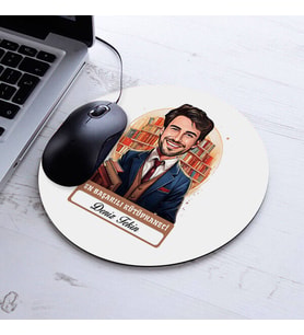 Kişiye Özel Hediye Karikatürlü En İyi Erkek Kütüphaneci Mousepad