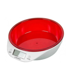 Crown Dijital Lüks Kefeli Mutfak Terazisi 5 Kg Çıkarılabilir Ölçü Kabı Terazi Tartı Gram ( Lisinya