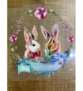 24X22 CM ÜTÜ İLE YAPIŞAN TAVŞANLAR TRANSFER BASKI TİŞÖRT BASKI