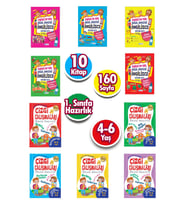 Okul Öncesi İngilizce ve Çizgi Çalışmaları Eğitim Seti 10 Kitap (Çok Renkli)