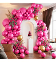 Fuşya Renk Lateks Metalik Balon (30 cm) - 100 Adet