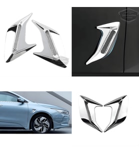 Üniversal Krom Kaput Çamurluk Vent i Izgarası Sağ Sol 2 Adet Mini Scoop Vent Spor İthal 2 Adet Gümüş