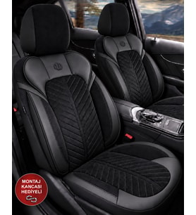 Kia Opirus Shine Siyah Tay Tüyü Oto Koltuk Kılıfı Tam Set-Kolay Montaj-Terletmez-Ortopedik 2003-2010