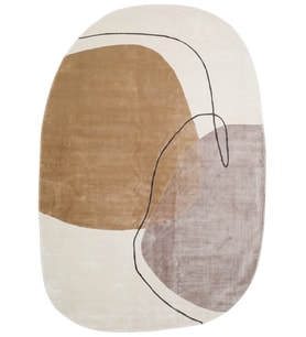 Krem Gri Soyut Modern Nisali Kilim Salon Halısı 7mm Viskon Polyester