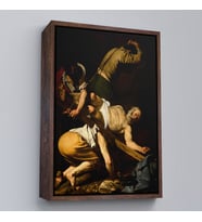 Çerçeveli Caravaggio - Aziz Petrus'un Çarmıha Gerilmesi Tablosu - Crucifixion of Saint Peter (Siyah)
