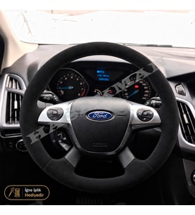 Ford Focus Dikme Direksiyon Kılıfı Alcantara Süet Monza Black Titanium 2011-2014