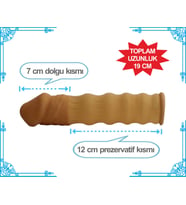 Uzatmalı penis kılıfı 7 cm dolgulu kayganlaştırıcılı yağ modeli
