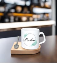 Kişiye Özel Espresso Fincan - Ahşap Altlıklı