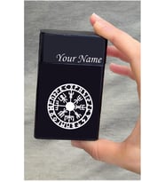 Vegvisir Kazıma Kişiye Özel Metal Sigara Tabakası Paketi