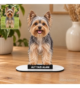Fotoğraftan Tasarlanan Evcil Hayvan Fotoğraflı MDF Karikatürlü 18 cm MDF Masaüstü Biblo - Masaüstü Hediye 2. Model