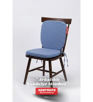 Pötikare Sırtlıklı Sandalye Minderi 42x42 Fermuarlı Yıkanabilir Kılıf Bağcıklı Minder Standart Fit