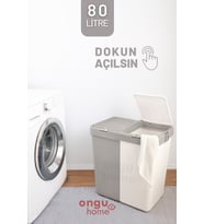 İkili dokunmatik çamaşır ve çöp kutusu seti, pratik kullanım sağlar