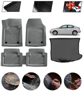 Mazda 3 2009-2013 Uyumlu Paspas Araca Özel Bagaj Havuzu MBS Gri