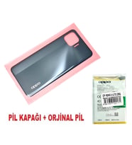 Tkgz Oppo Reno 4 Lite Arka Kapak Batarya Pil Kapağı + PİL SİYAH