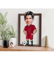 BK Gift Kişiye Özel Erkek Futbolcu Karikatürlü 3D Ahşap Tablo-12, Sevgiliye Hediye, Arkadaşa Hediye, Doğum Günü Hediyesi