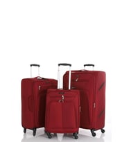 Mçs Üçlü Lüx Kumaş Valiz Seti V116 (Bordo)
