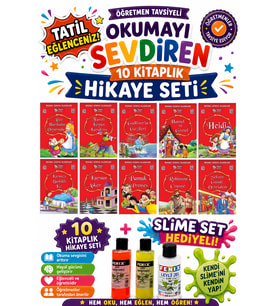 2.Sınıf Öğretmen Tavsiyeli Okumayı Sevdiren 16 Sayfa 10 Kitaplık Hikaye Seti (Slime Set Hediyeli)