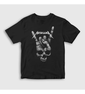 Presmono Unisex Çocuk Siyah Rock On Metallica T-Shirt 67642tt