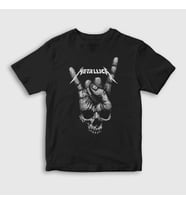 Presmono Unisex Çocuk Siyah Rock On Metallica T-Shirt 67642tt