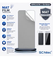 SChitec OPPO A17K Uyumlu Ön Yüzey Mat Hidrojel Ekran Koruyucu