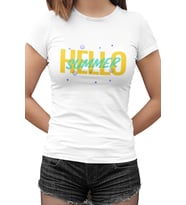 Hello Summer Sun Beyaz Kadın Tshirt