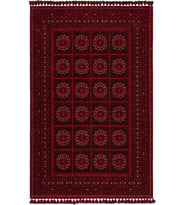Hoom Rugs Afgan AFG 03 Red Antibakteriyel Kaymaz Tabanlı Dekoratif Kilim (Kırmızı)