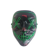 Halloween Cadılar Bayramı Maske Işıklı Pilli Yeşil Telli Korku Maskesi